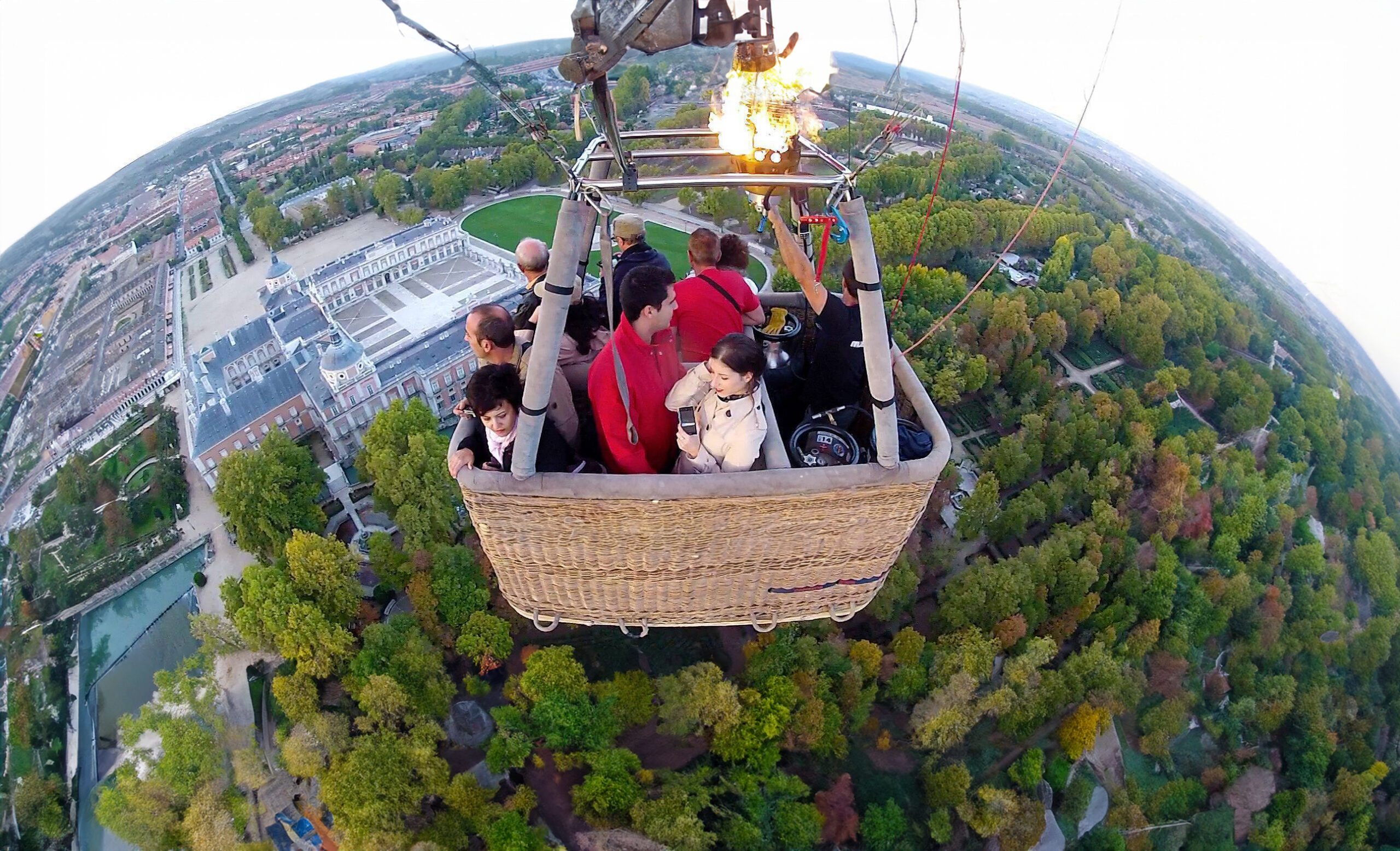 Vista de Aranjuez desde el globo aerostatico